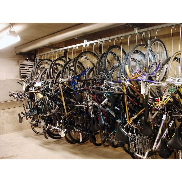 Ceiling Mount 13-Bike Galvanized Track Bike Rack