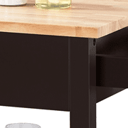 Alden Design Wooden Kitchen Cart with Storage Shelves and Drawer, Espresso/Oak