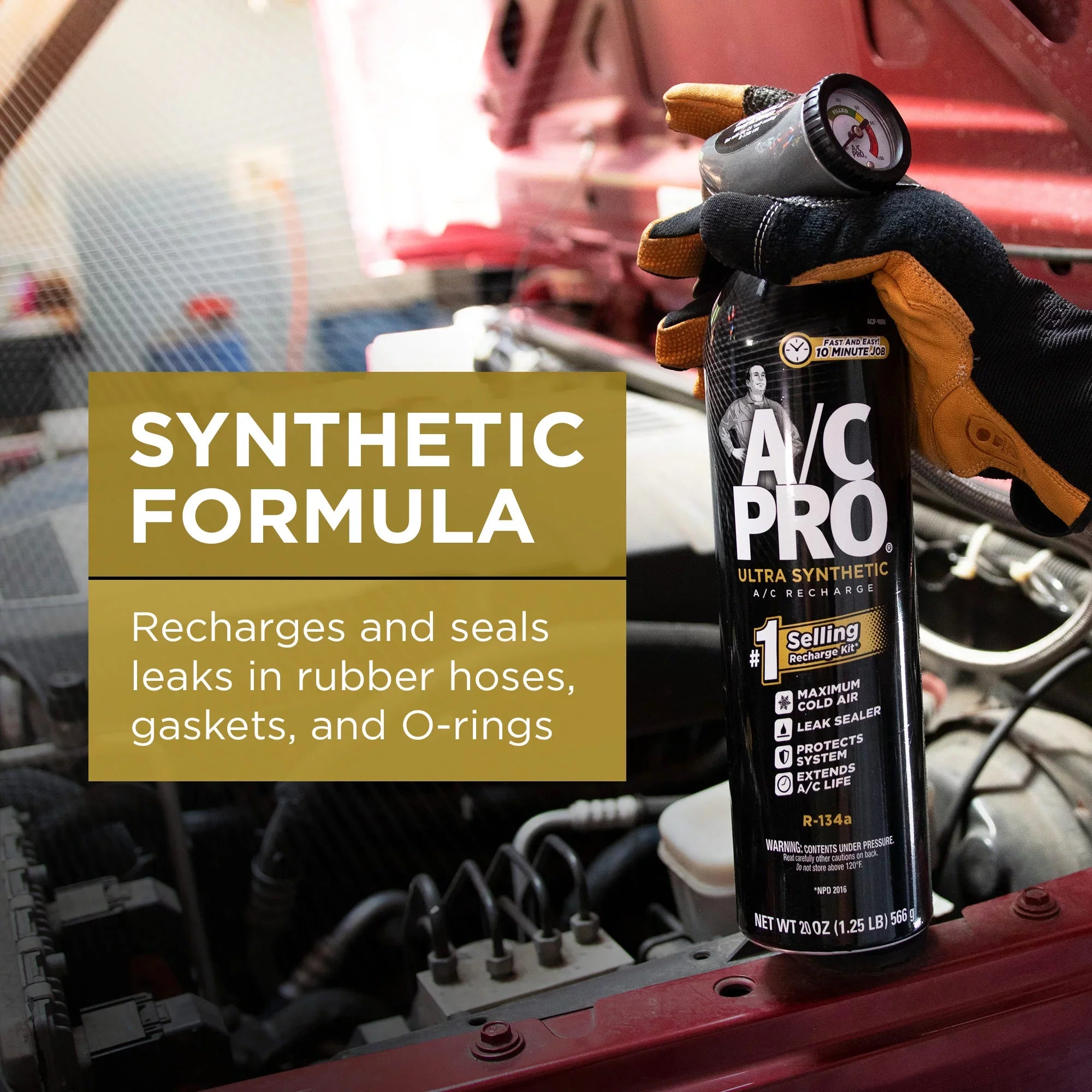 A/C Pro Refrigerant Combo Pack, 20 Ounce Kit and 10 Ounce Refill