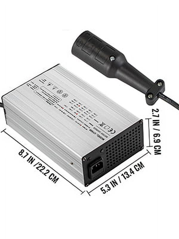 BENTISM Golf Cart Battery Charger48V Club Car Charger 15A Golf Cart Electric Charger 3 Pin Plug Round / LED Club Car Battery Charger Aluminum Shell Power Wise Golf Cart Battery Charger