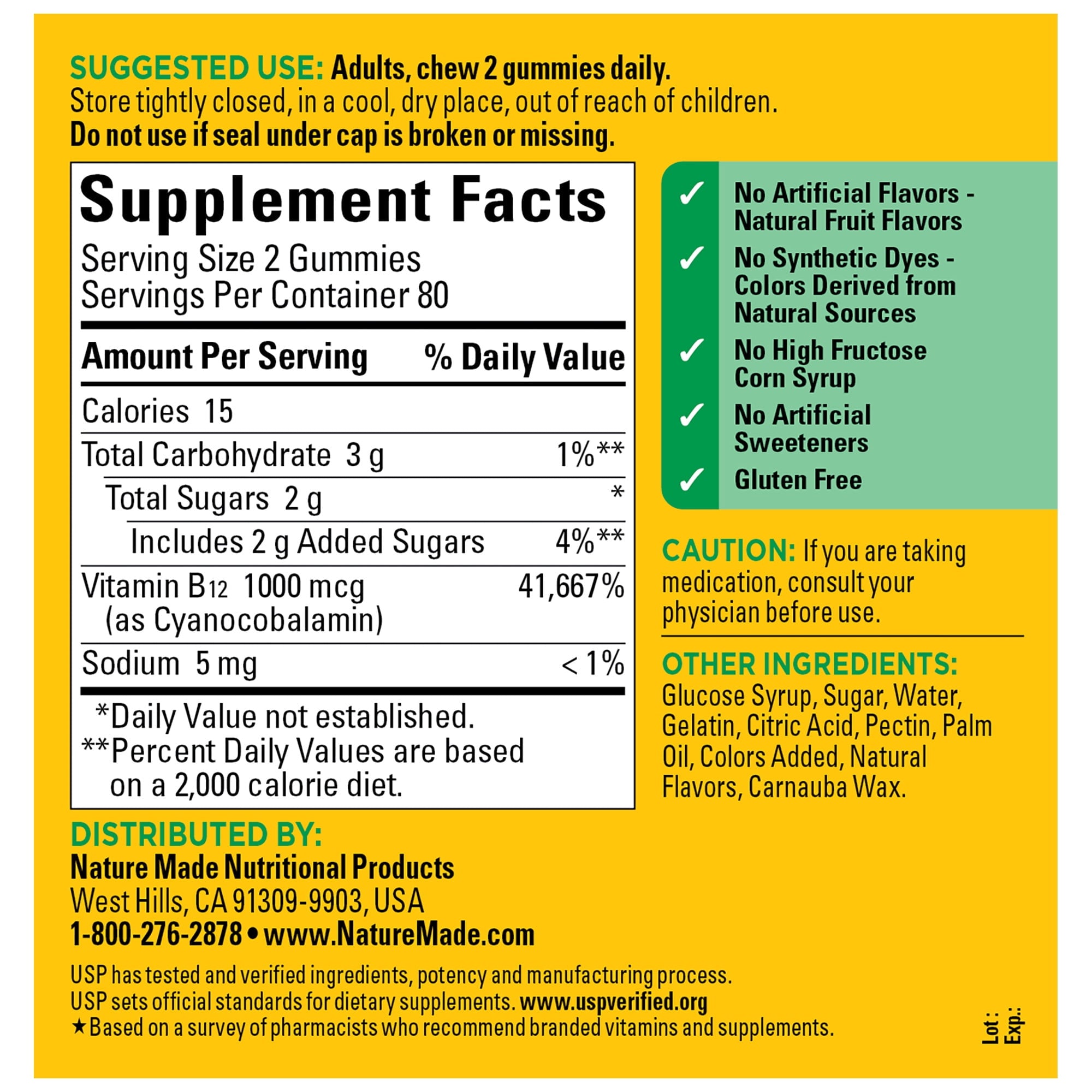 Nature Made Energy B12 1000 mcg Gummies, Dietary Supplement, 160 Count