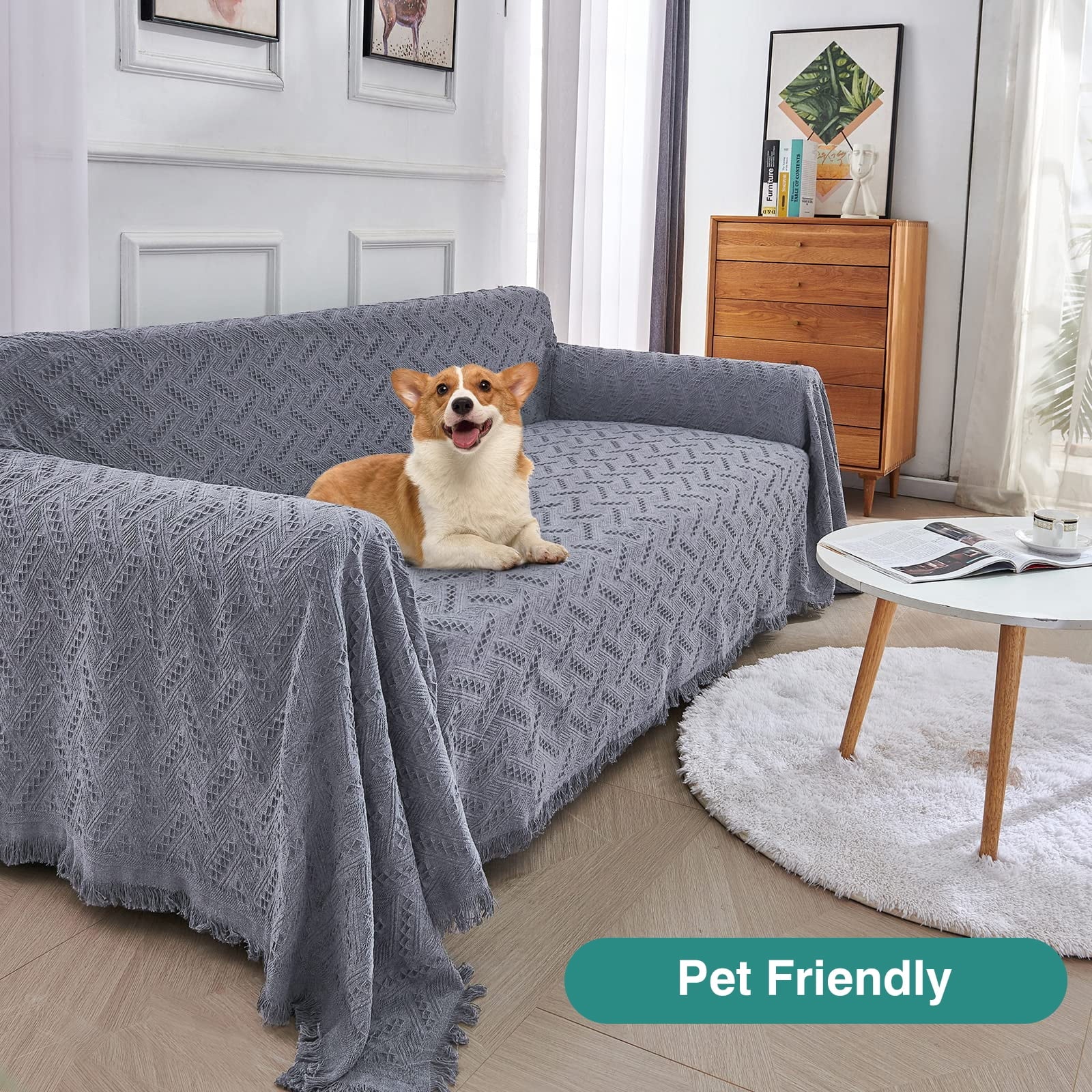 Sanmadrola Sofa Cover, Couch Covers for 3 Cushion Couch Sofa, Sectional Couch Covers for L Shaped Couch Cover, Living Room Sofa Throws Sofa Slipcovers for Pets, Kids (71