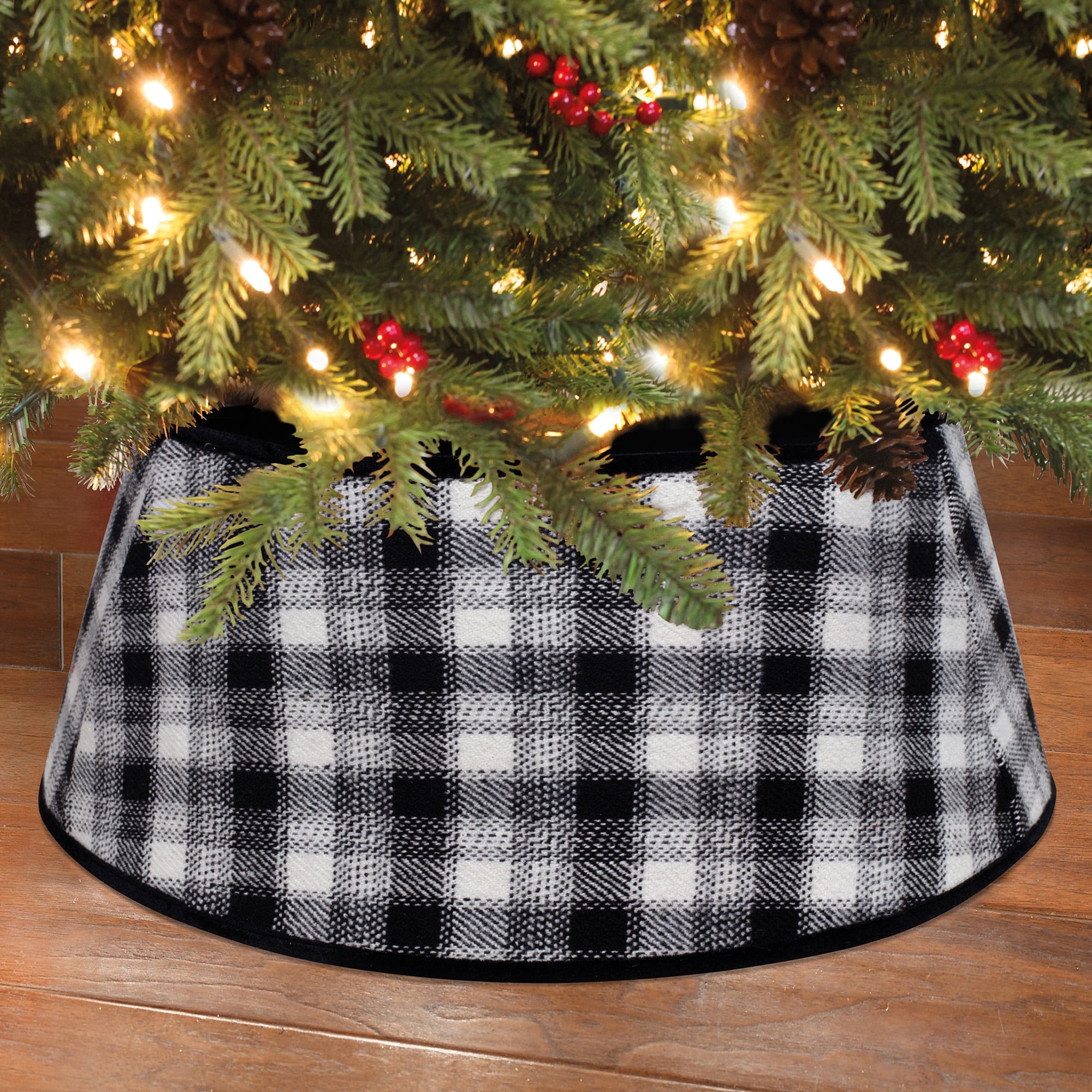 Christmas Tree Stand Band, Black and White Plaid, by Holiday Time