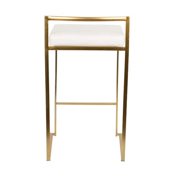 Fuji Gold and White Counter Stool (Set of 2)