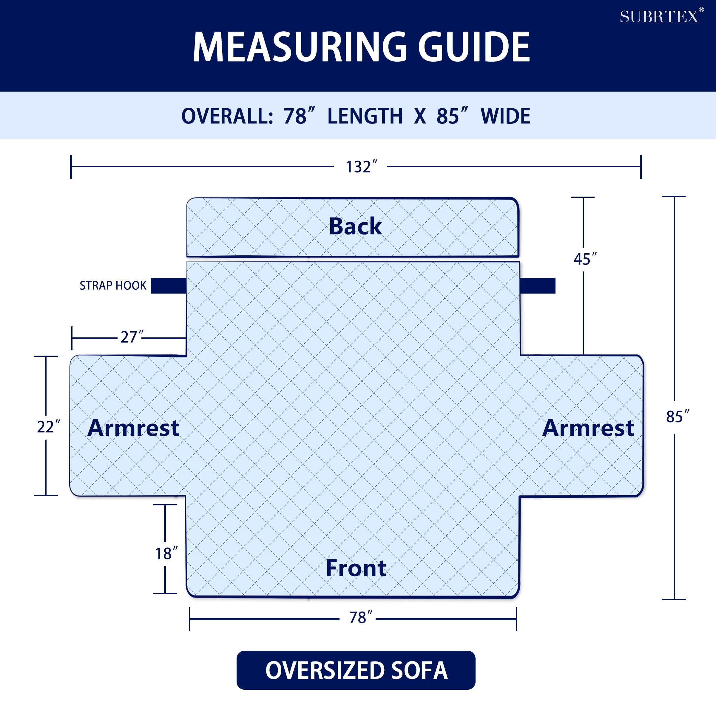 Subrtex Reversible Sofa Slipcover Non-Slip Washable Couch Cover (Oversize Sofa, Chocolate)