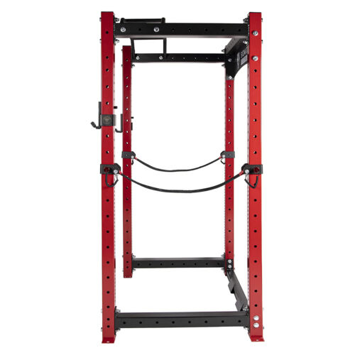 Signature Fitness SF-3 1,500 Pound Capacity 3 x 3 Ft Power Cage Squat Rack, Red