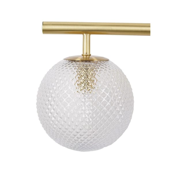 Walsh 22 in. 3-Light Brass Vanity Light with Prismatic Glass Shades