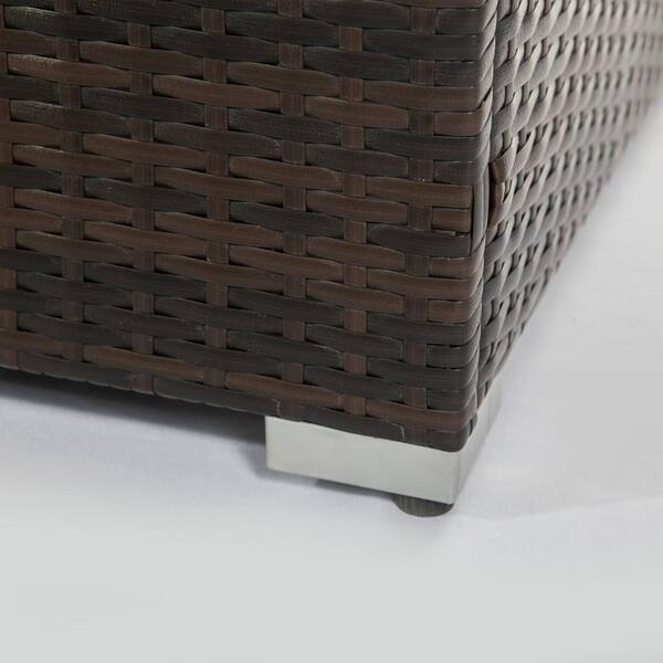 Endless Summer, Outdoor Square Propane Fire Pit Table with Glass Rocks, 40000 BTU