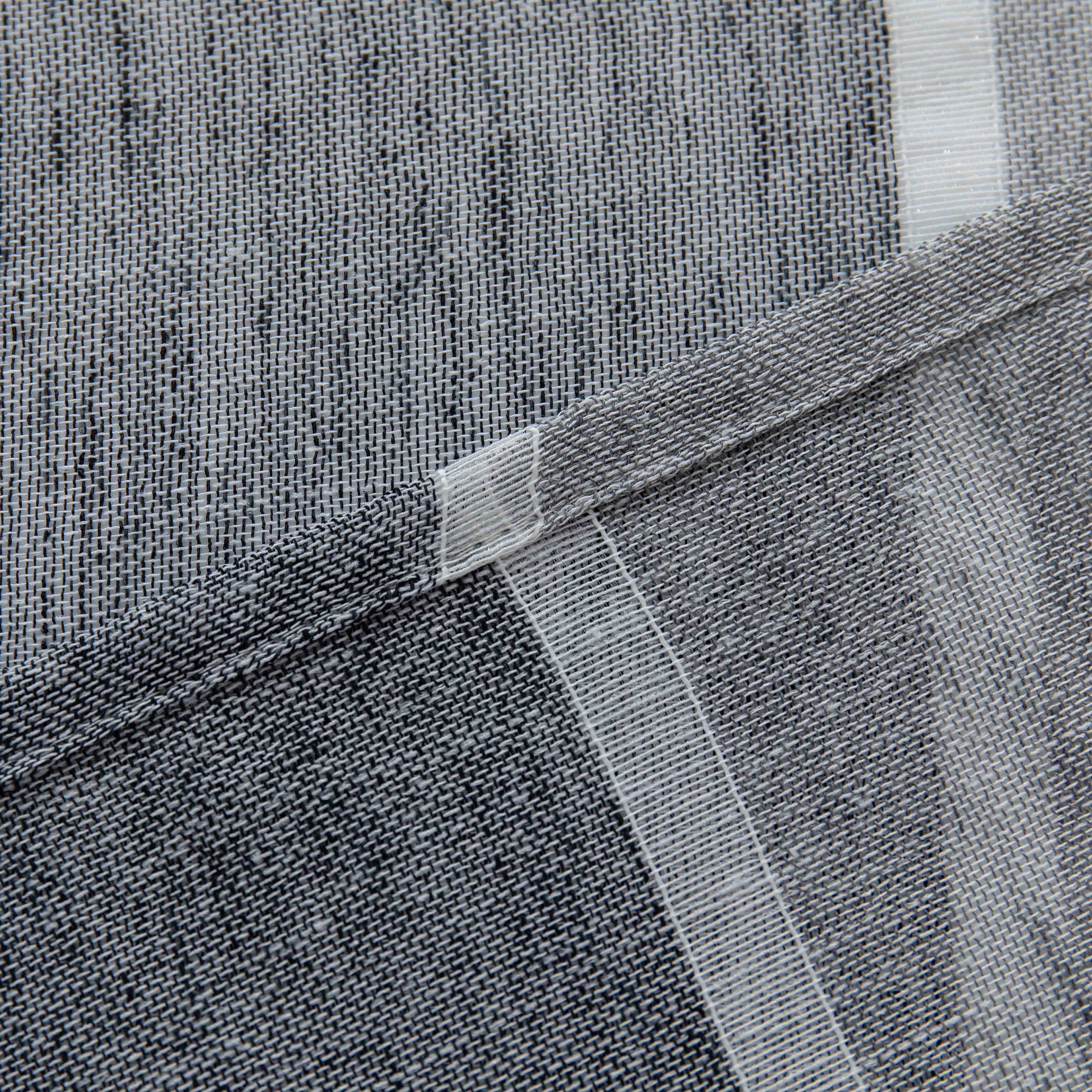 Moutainwind Striped Semi-Sheer Grommet Curtain Panels (Set of 2), Grey, 52