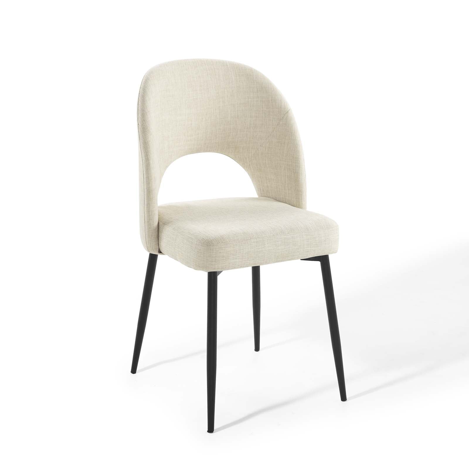 Modway Rouse Upholstered Fabric Dining Side Chair in Black Beige