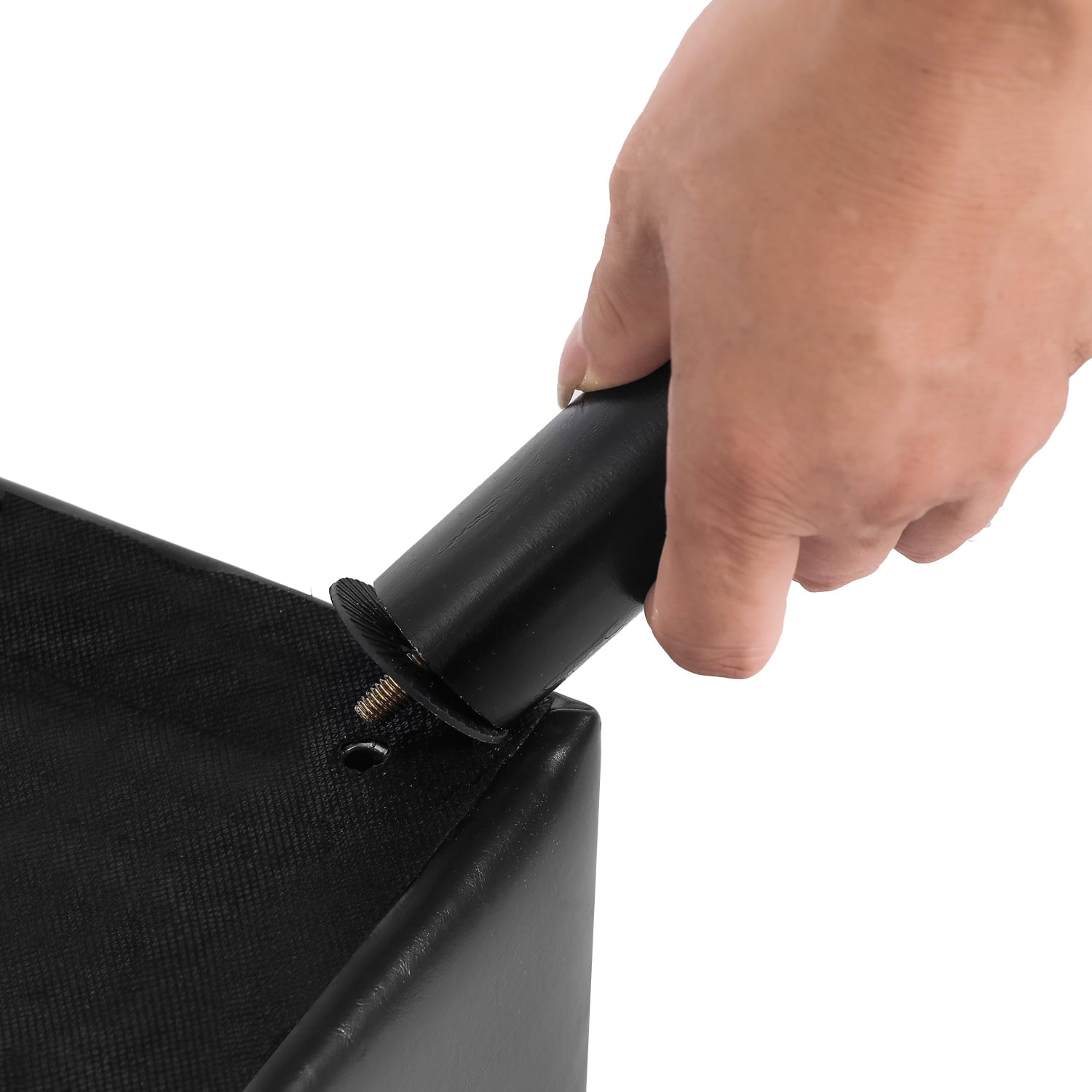 Homebeez Small Footstool Ottoman,Modern Rectangle Chair Foot Rest Foot Step Stool,Black