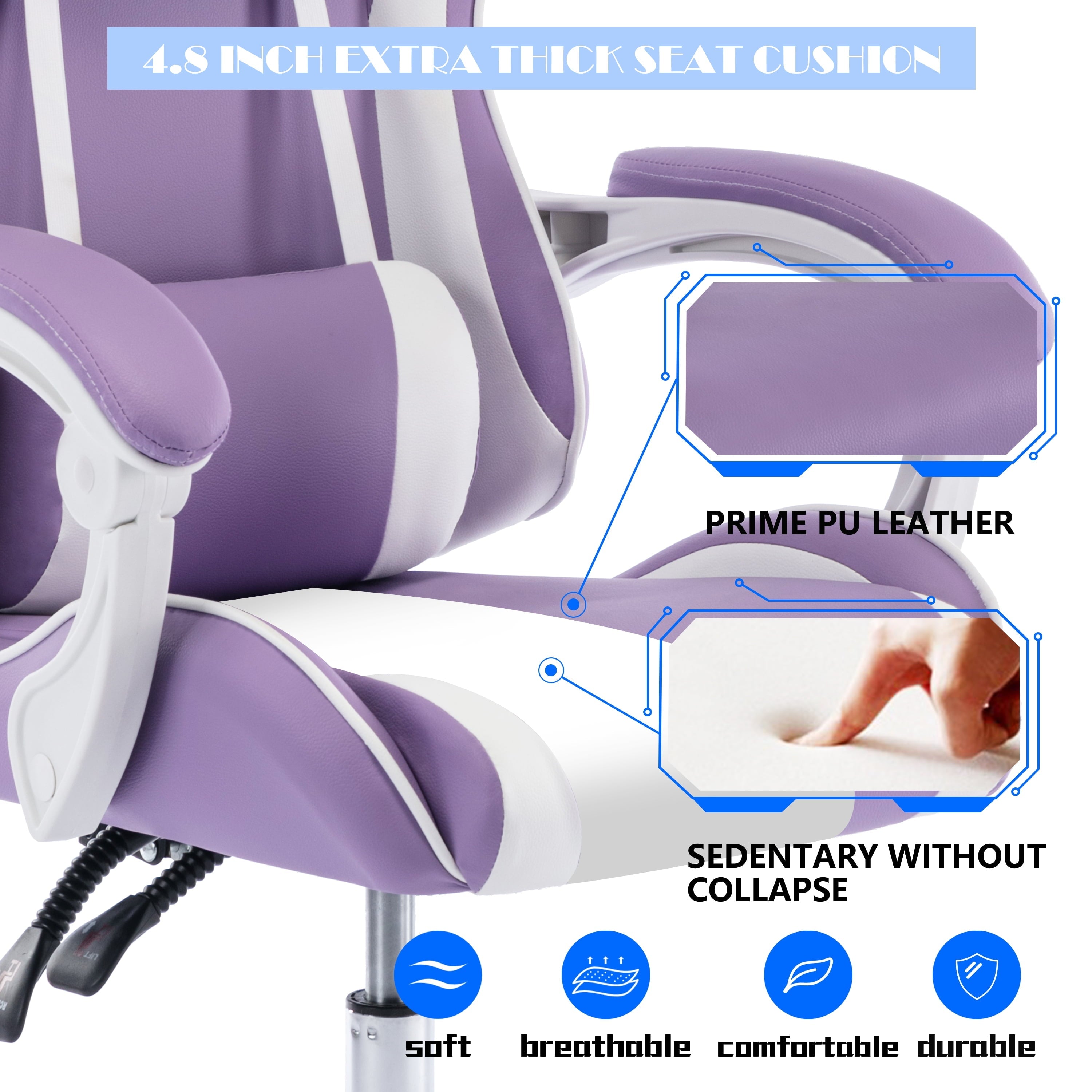 XINMICS Ergonomic Gaming Chair Gaming Massage Chair Massage Function Lying Recliner Seat Home Office Chair