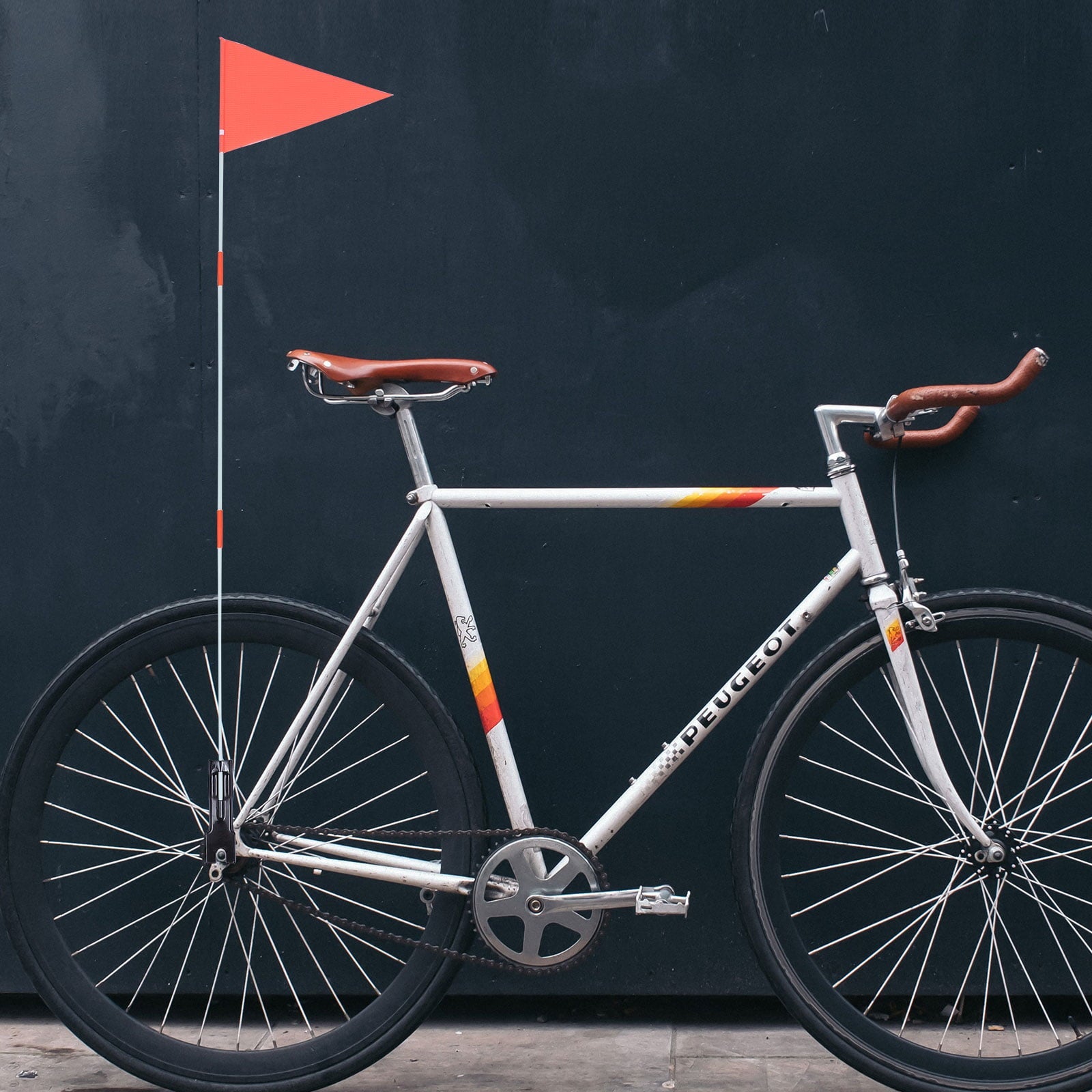 1 Set Bike Safety Flag Fiberglass Pole Children's Tail Triangular Flag