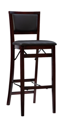 Linon Kristle Folding Padded Bar Stool, 30" Seat Height, Espresso Finish