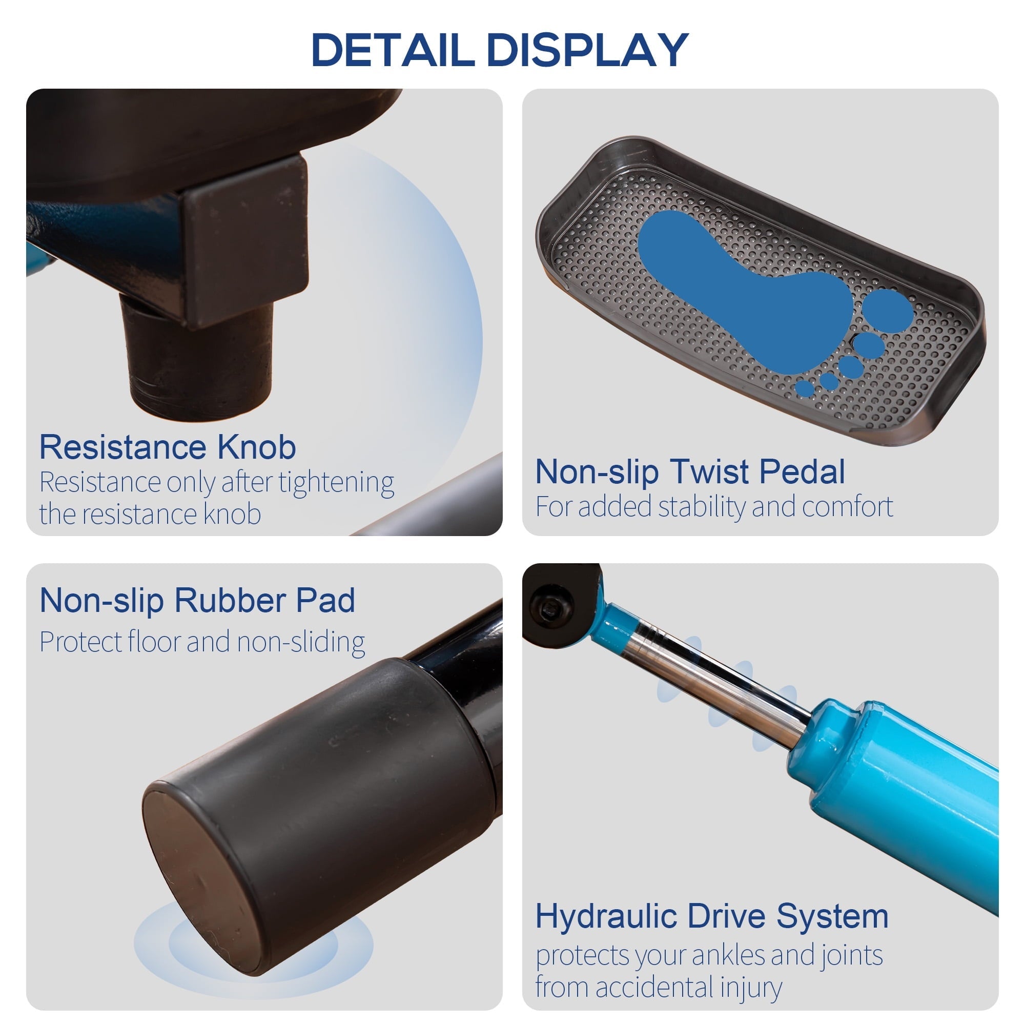 Soozier Stair Stepper Cardio Home Gym Fitness Machine w/ Height Adjustable Bars