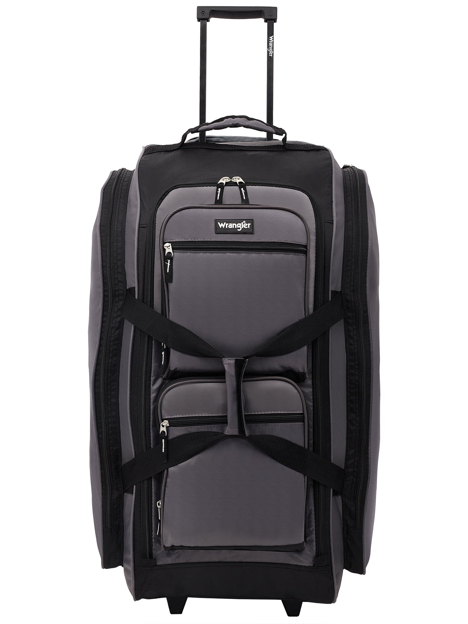 Wrangler 30” Multi-Pocket Rolling Duffel w/ Telescopic Handle, Gray