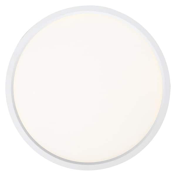 Outskirts 15 in. White Lustre LED Flush Mount