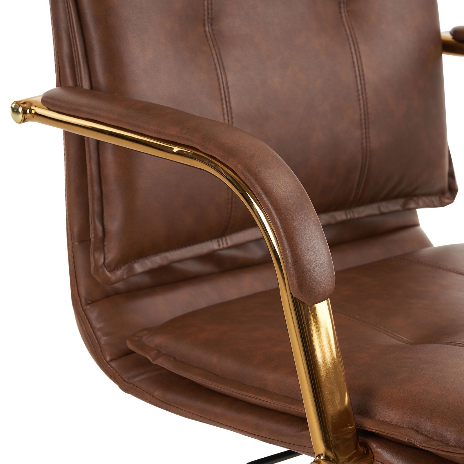 MOJAY PU Leather Ergonomic Executive Office Desk Chair, Brown