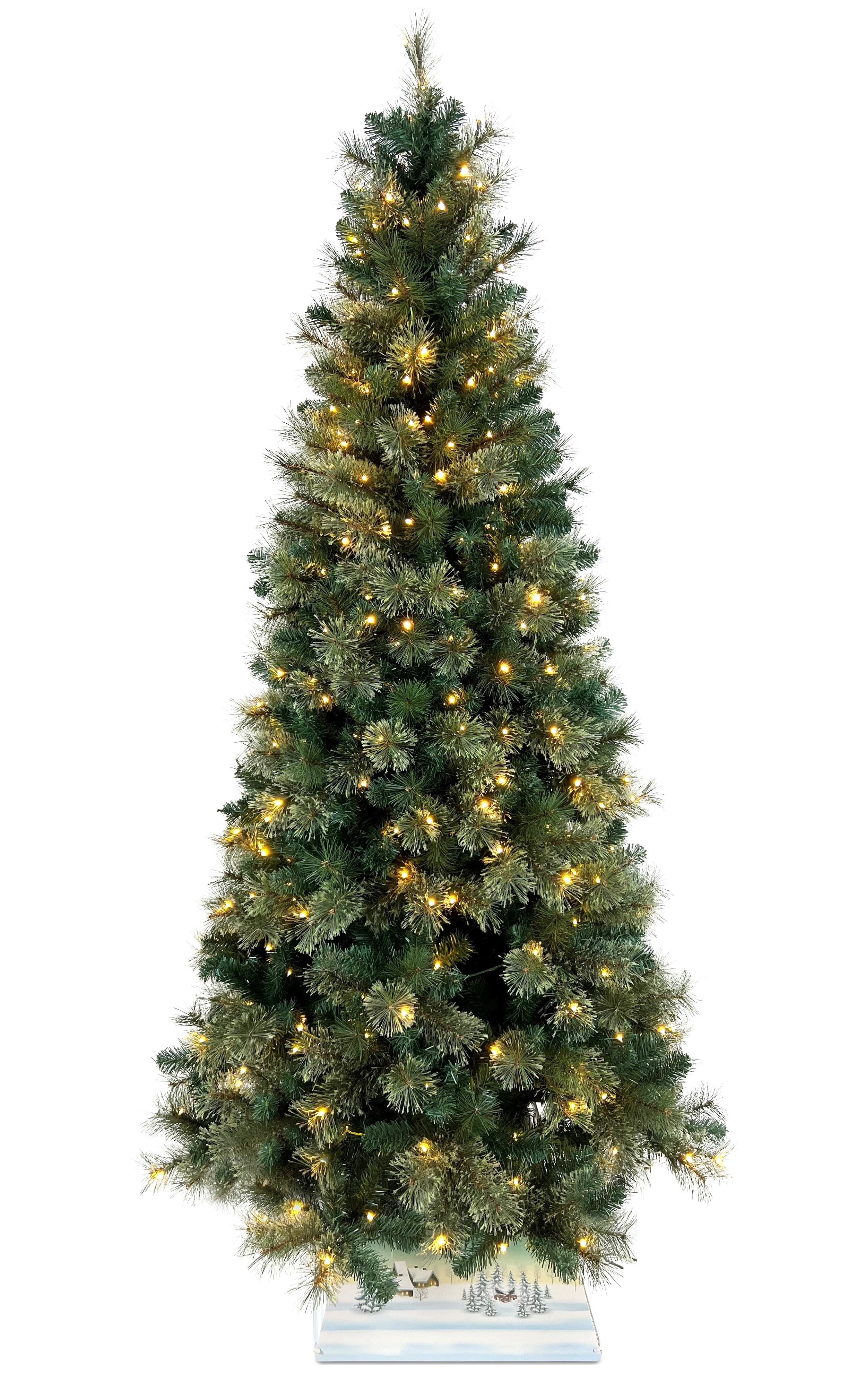 Flexible Flyer 7.5 ft Cashmere Christmas Tree Pre-Lit 450 Multicolor LED Lights Full Realistic Green