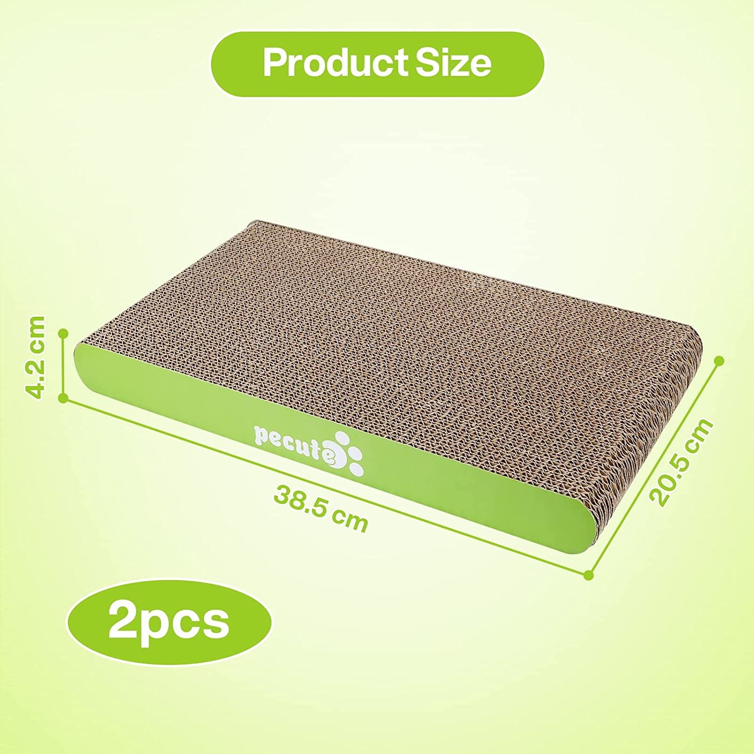 Pecute 2 Large Cat Scratcher Cardboard with Catnip, Cat Scratch Pad, 15.8