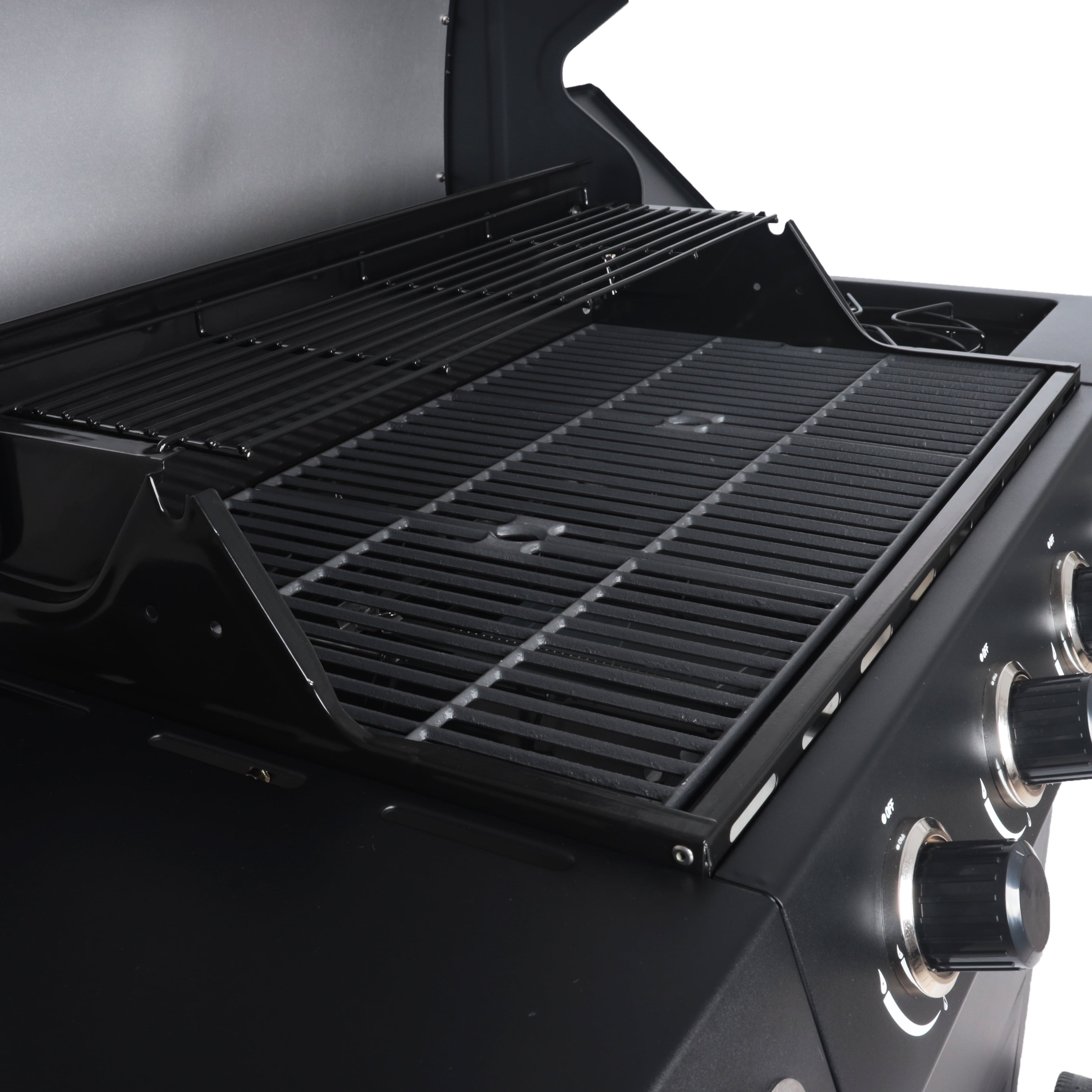RevoAce 4-Burner Propane Gas Grill with Side Burner, Stainless Steel & Black