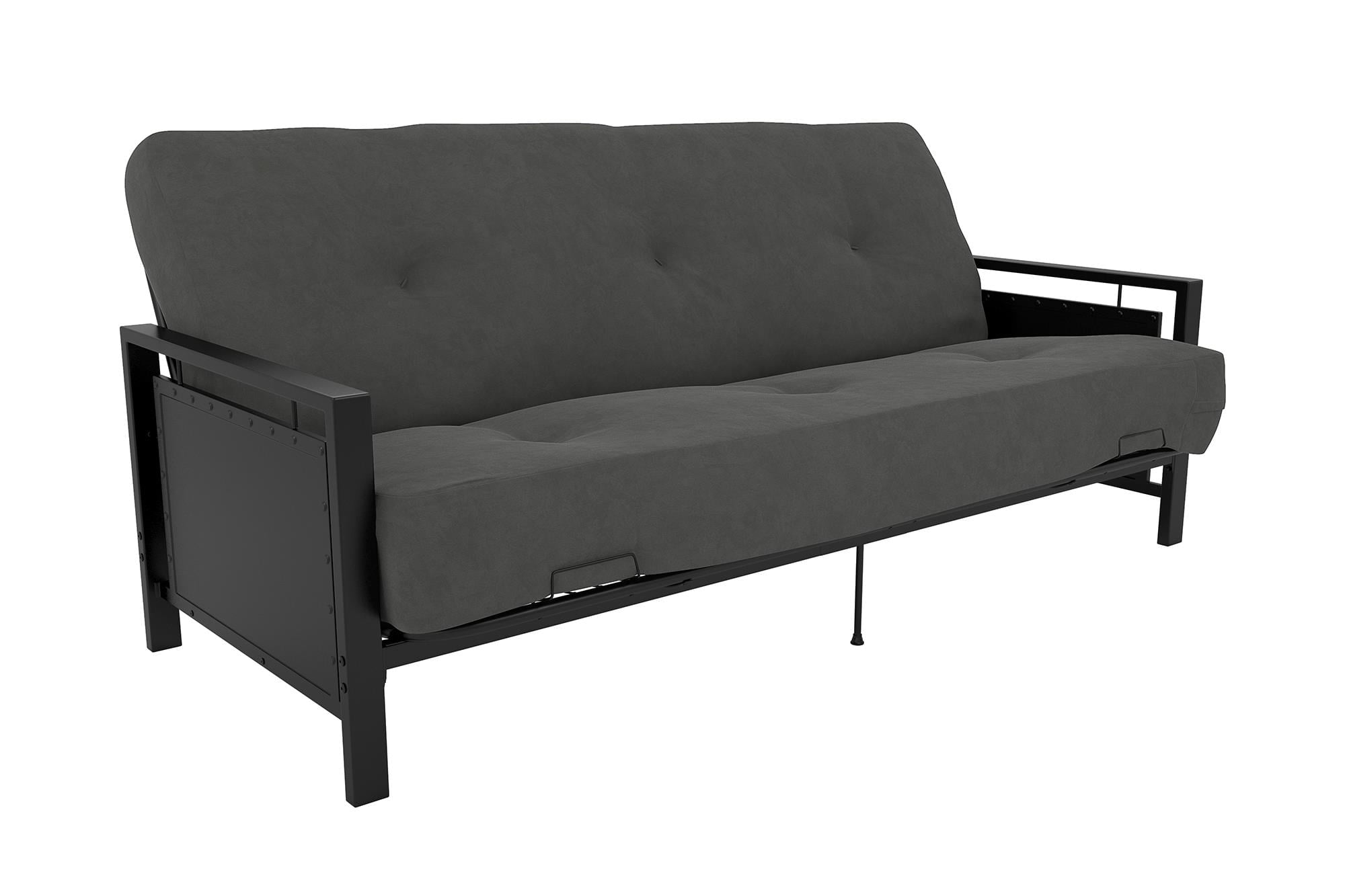 DHP Henley Metal Arm Futon Frame, Black Metal