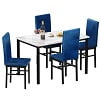 5 Piece Dining Set, Modern Dining Table and Chairs Set for 4, Kitchen Counter Height Dining Table Set with 4 Upholstered Chairs, for Small Space, Breakfast Nook, D7157