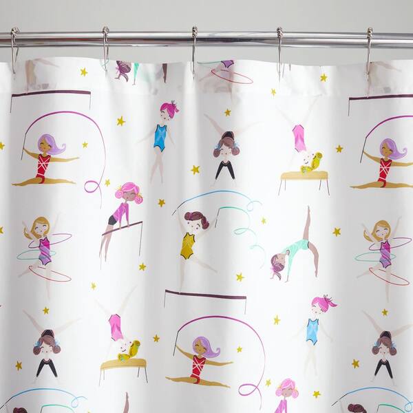 Company Kids Little Gymnasts Organic Cotton Percale 72 in. Kids Shower Curtain