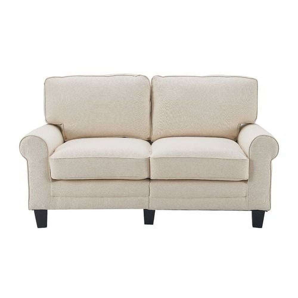 Serta Copenhagen Traditional Rolled Arm 61-inch Loveseat, Gray Fabric