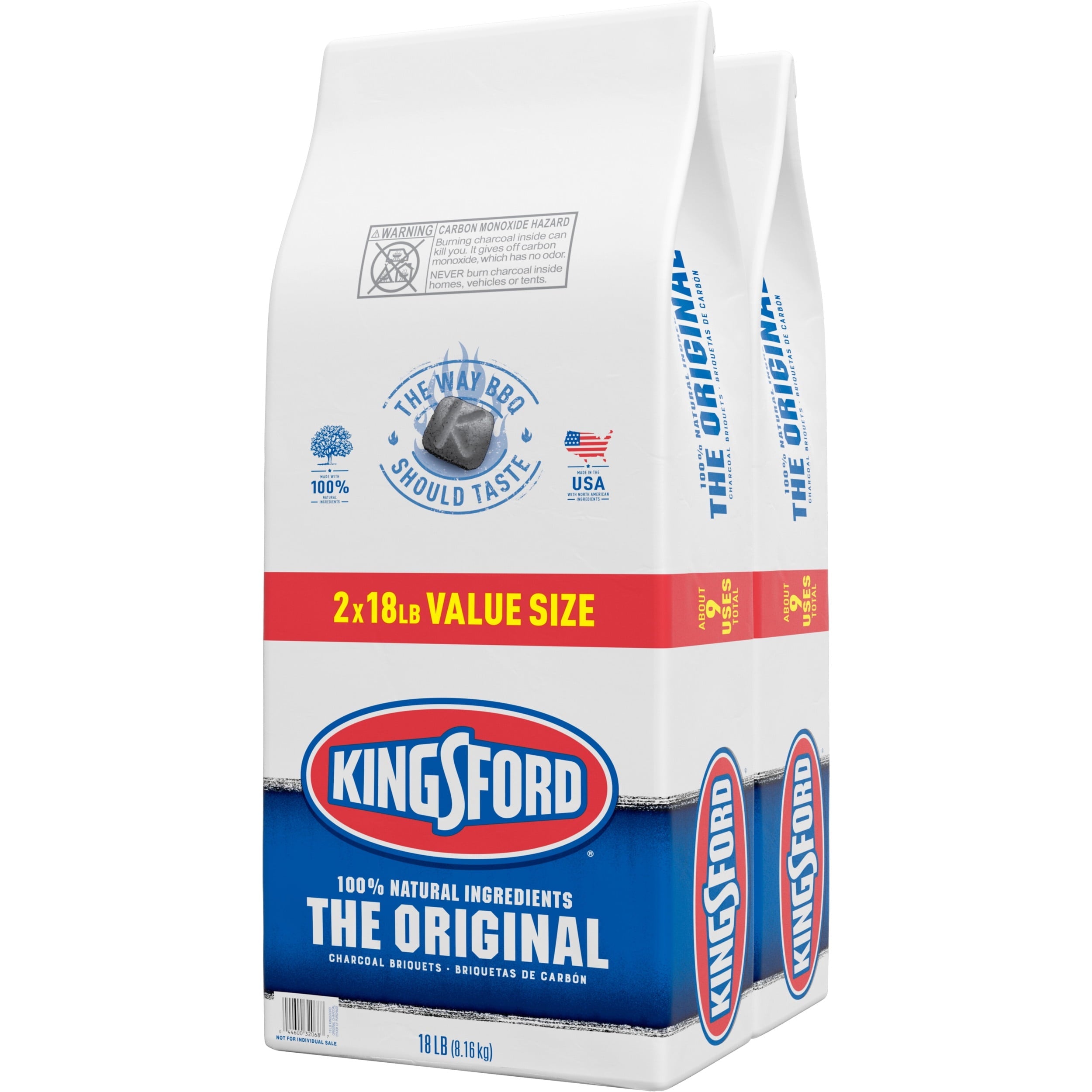 Kingsford Original Charcoal Briquettes, 18 lb (2 pack)
