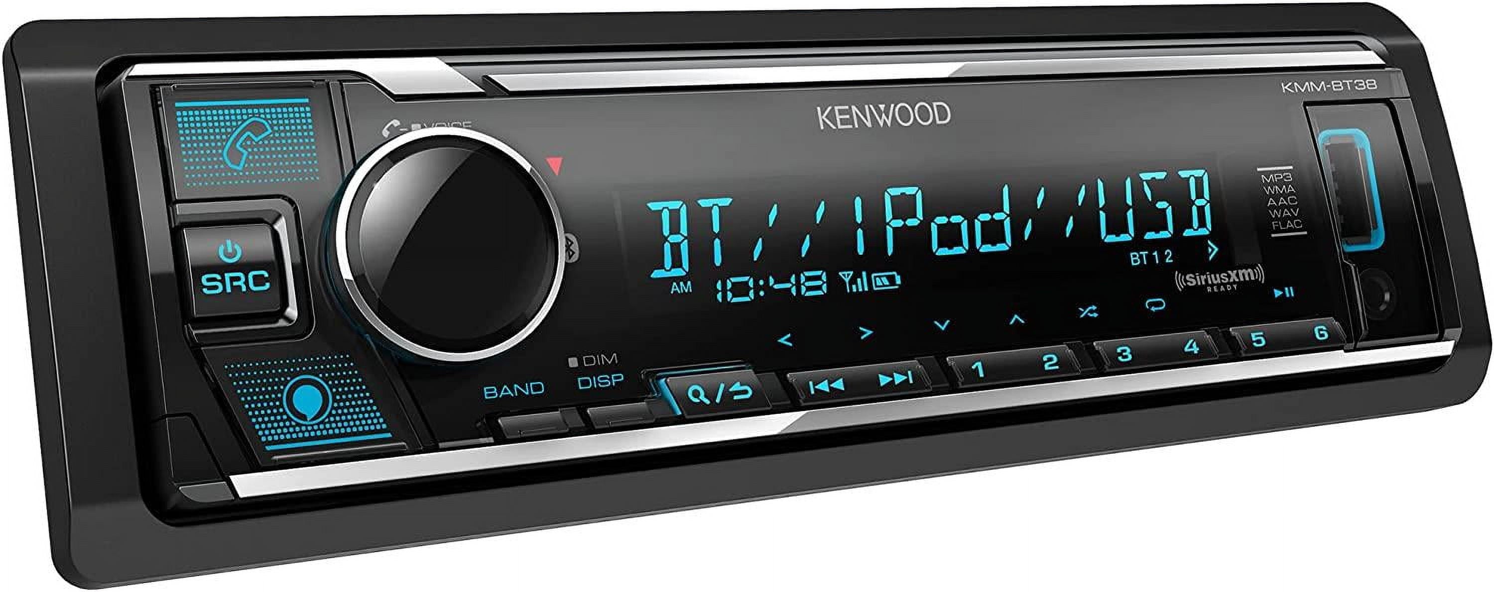 Kenwood KMM-BT38 Single-Din Bluetooth Media Receiver Car Stereo with USB Port