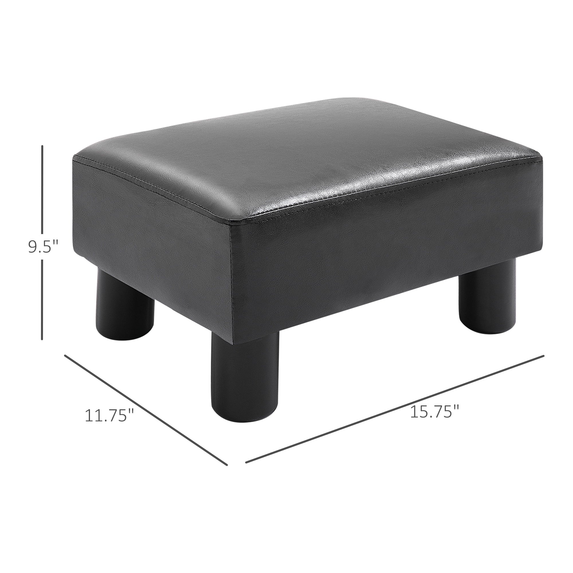 Homcom Modern Small Faux Leather Ottoman / Footrest Stool