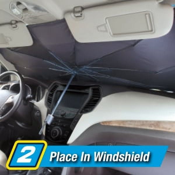 Brella Shield Windshield Sun Shade, Compact Car Shade, Fits Most Vehicles , As Seen on TV