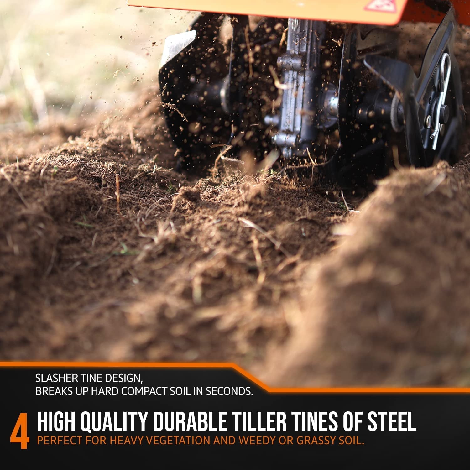 SuperHandy Mini Garden Tiller - 3HP Gas Engine, Adjustable Tines, 11