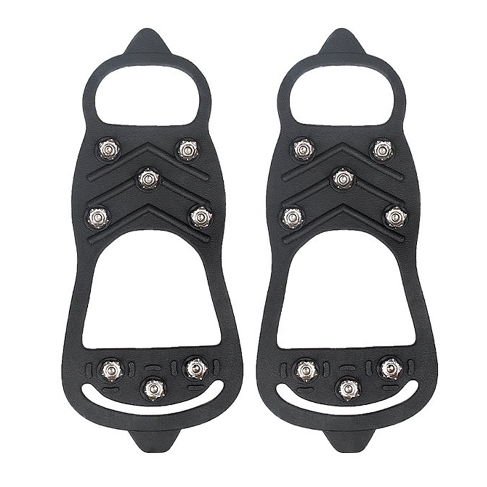 LeKY 2Pcs 8-tooth Anti-Skid Ice Climbing Shoe Spikes Grips Snowshoes Covers Crampons Black M