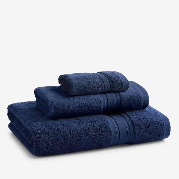 Company Cotton Navy Solid Turkish Cotton Bath Sheet