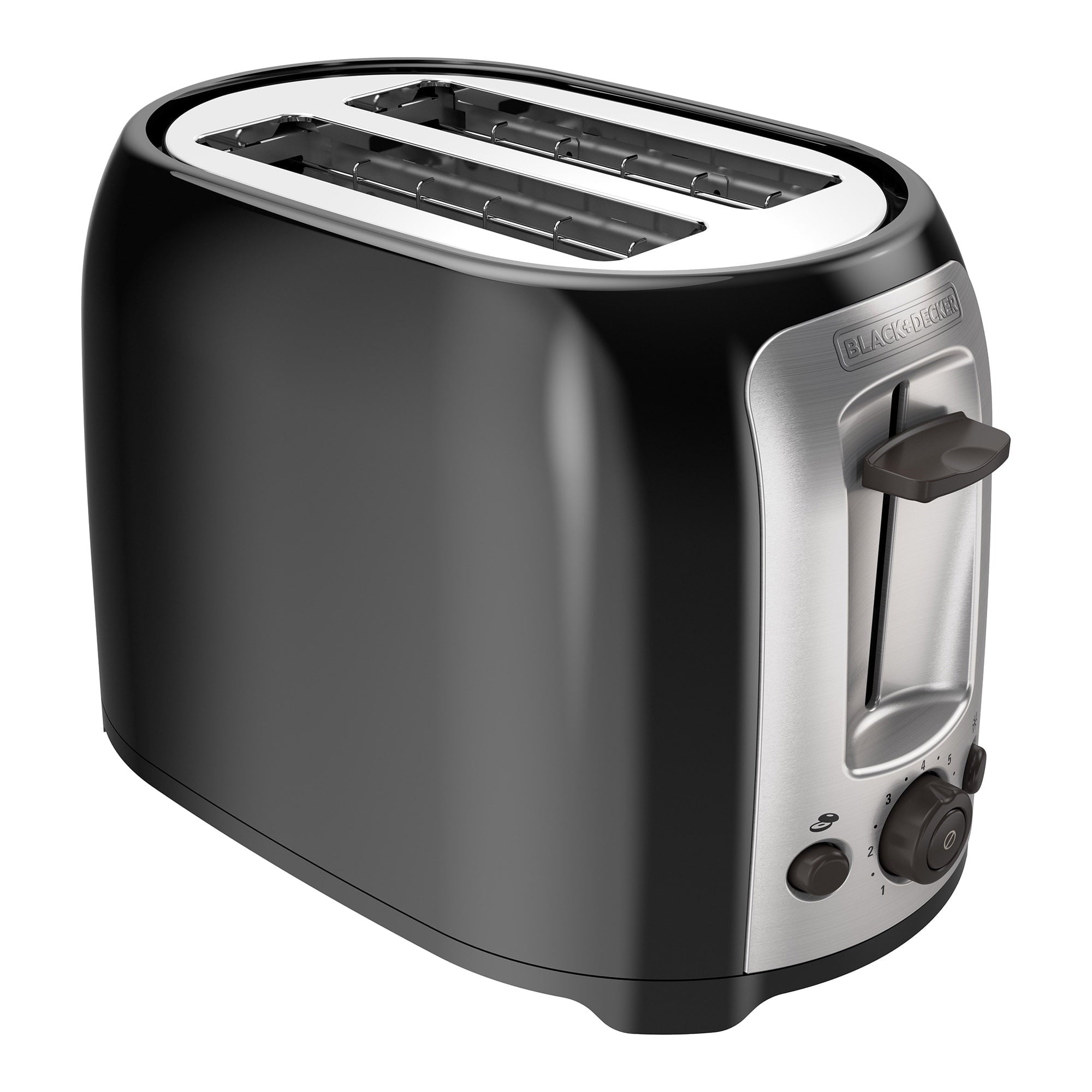 BLACK+DECKER 2-Slice Extra Wide Slot Toaster, Black, Silver, TR1278B