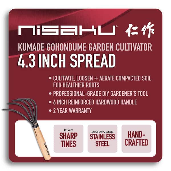 6 in. Japanese Steel Garden Claw Rake and Cultivator