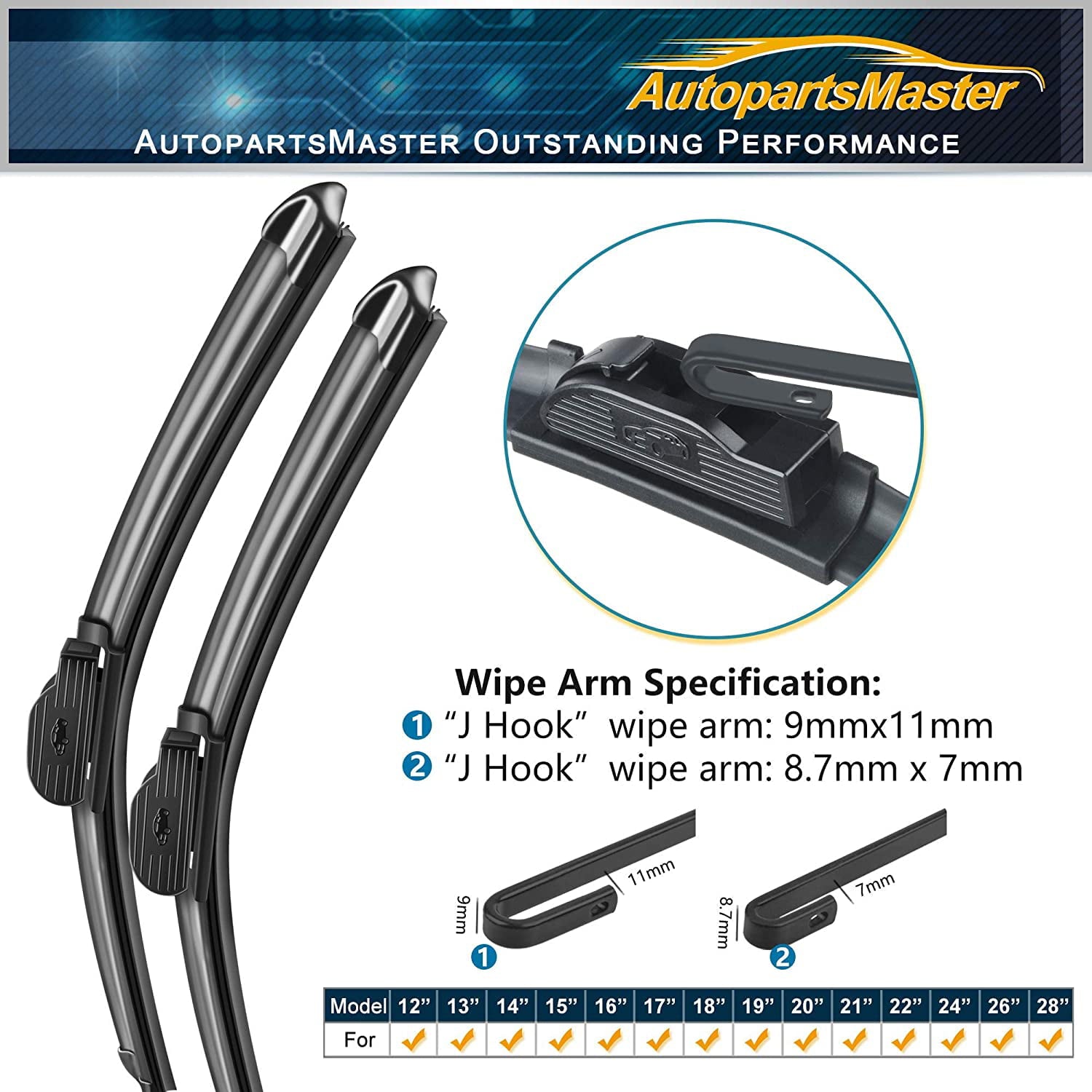 Feildoo Windshield wiper blades, 24