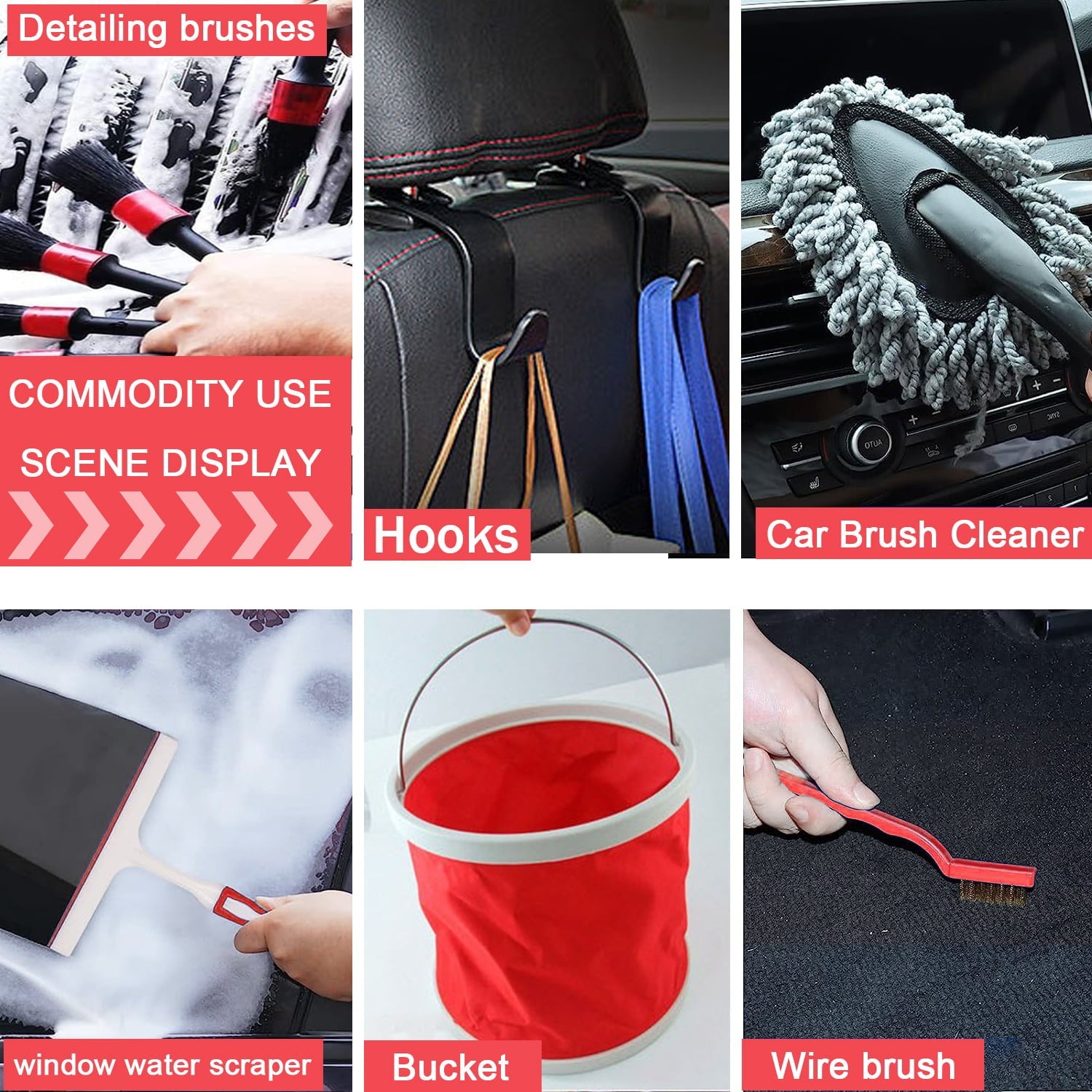 YILAIRIOU Car Wash Kit with Foam Gun - Car Wash Cleaning Kit with Wash Microfiber Sponge and Towels Tire Brush Collapsible Bucket Wash, Sprayers for Car Cleaning Gardens and Pets