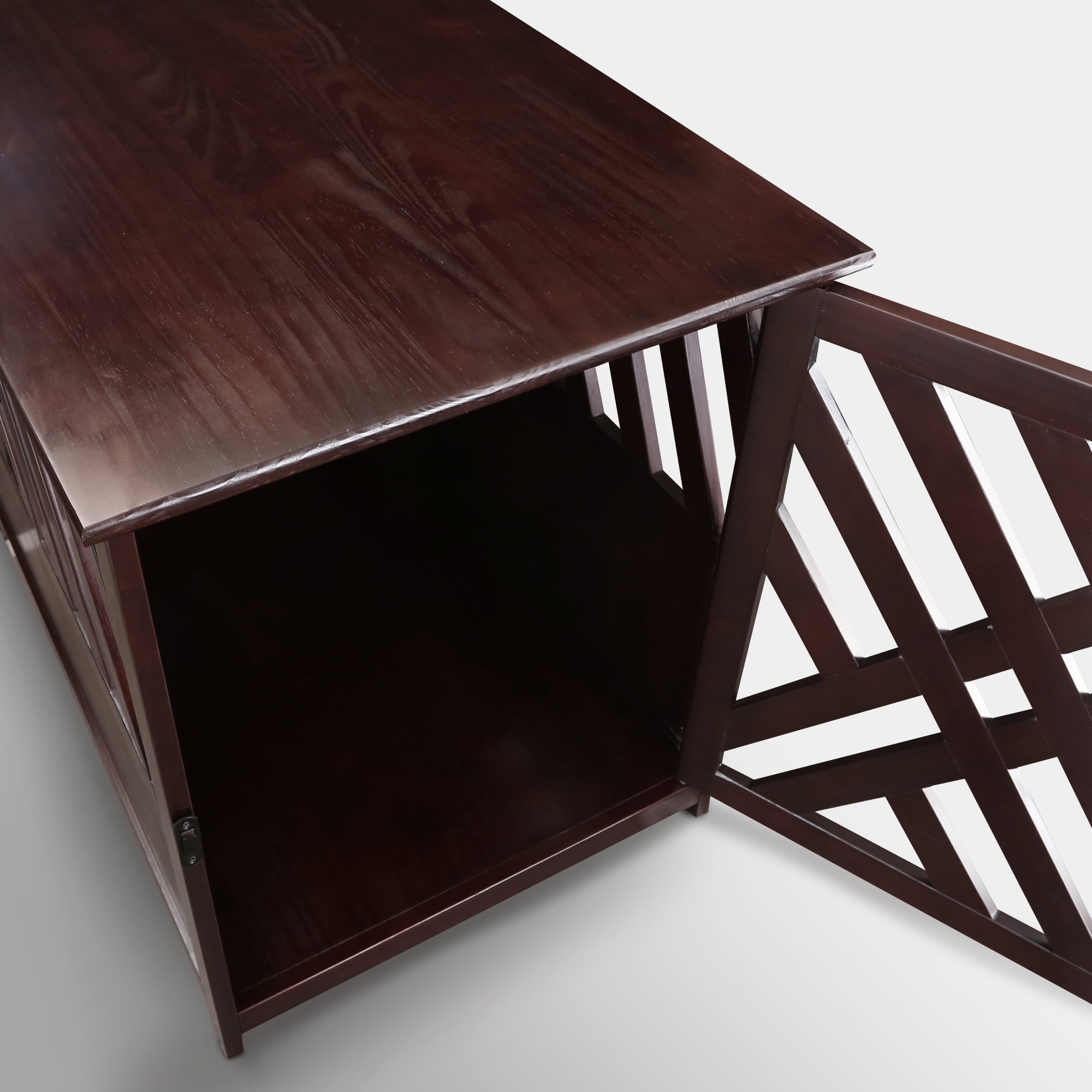 Casual Home Modern Lattice Wooden Pet Crate End Table, Espresso, Medium, 33