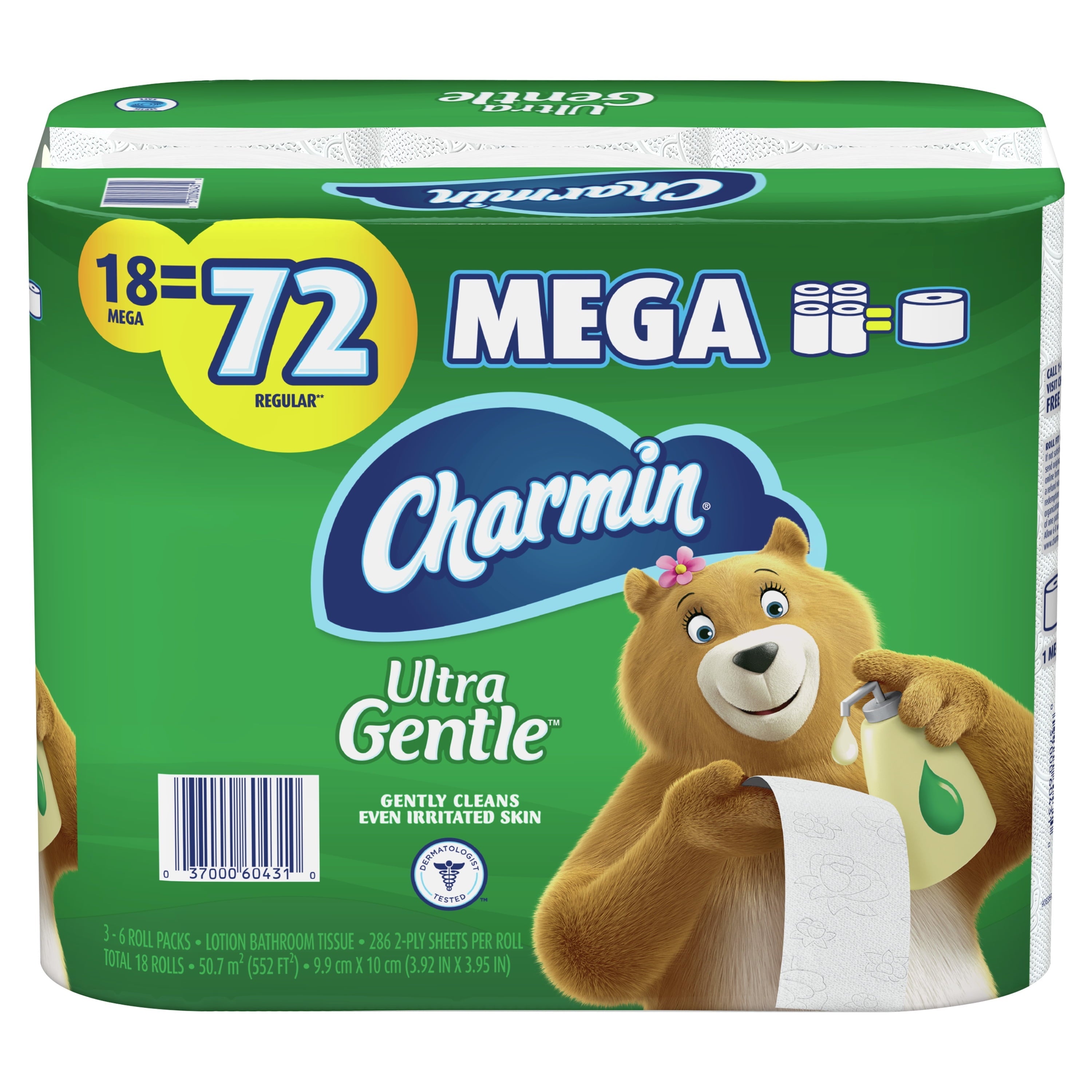 Charmin Ultra Gentle Toilet Paper, 18 Mega Rolls