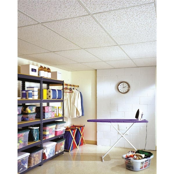 2 ft. x 4 ft. Fifth Avenue White Square Edge Lay-In Ceiling Tile, case of 3 (24 sq. ft.)