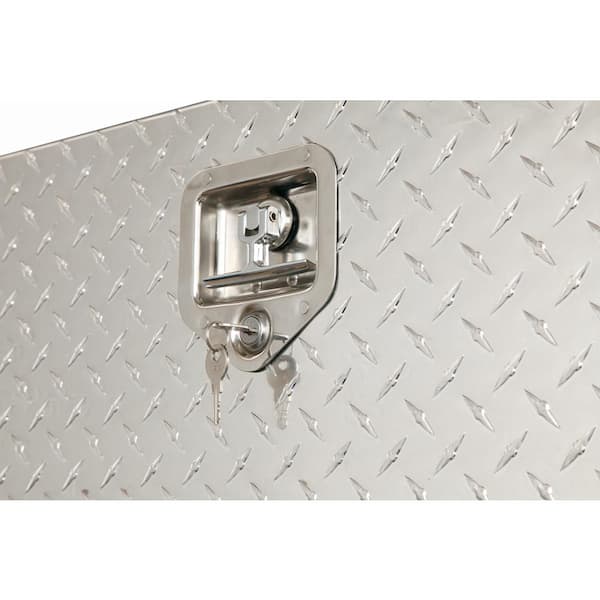 88 in. Diamond Plate Aluminum Top Mount Truck Tool Box with Mounting Kit