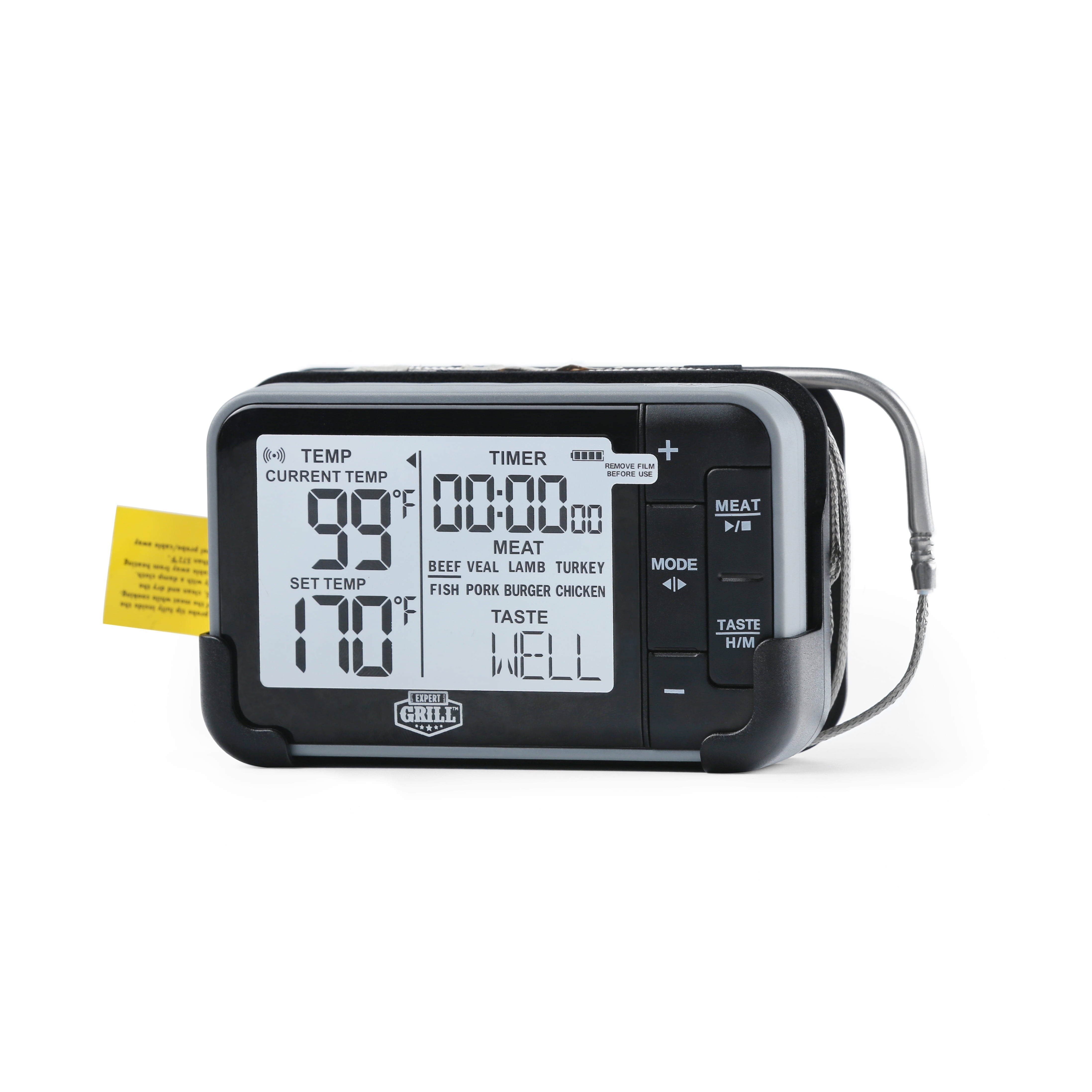 Expert Grill Wireless Digital BBQ Grilling Thermometer, Black and Gray