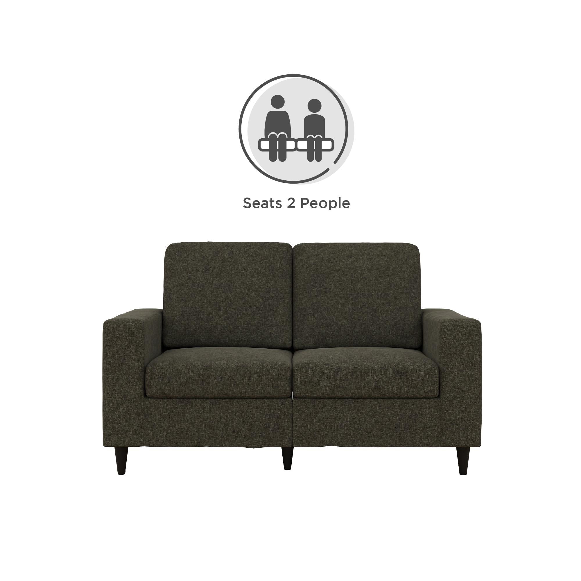 DHP Cooper Loveseat 2 Seater Sofa, Gray Linen