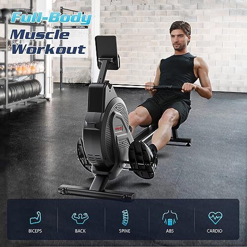 Rowing Machine, [Professional Competition Steel]  Magnetic Rower with black