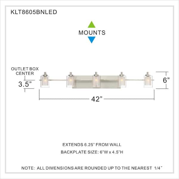 Kolt 5-Light Brushed Nickel Vanity Light