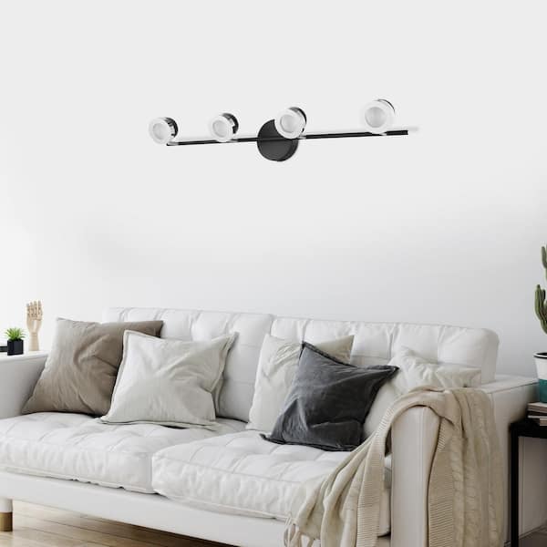 Mingo 30.12 in. Black/Chrome LED Track Lighting Kit with Black/Chrome Metal Shades