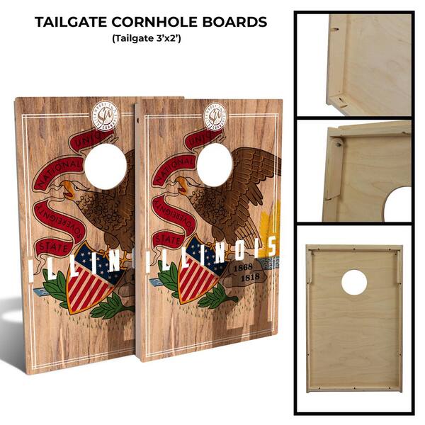 Illinois State Flag 2.0 Cornhole Board Set (Includes 8-Bags)